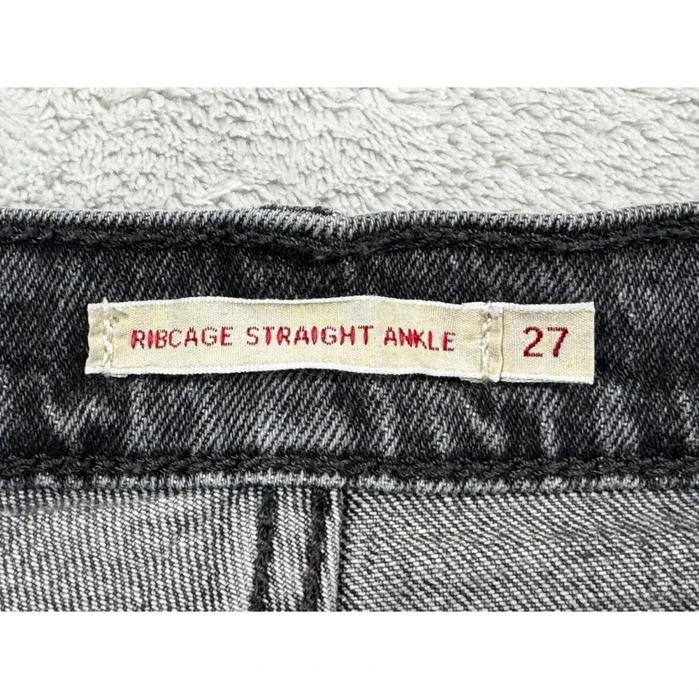 Levi's Womens Ribcage Straight Ankle Grey Denim Jeans 27 Meas: 27x28